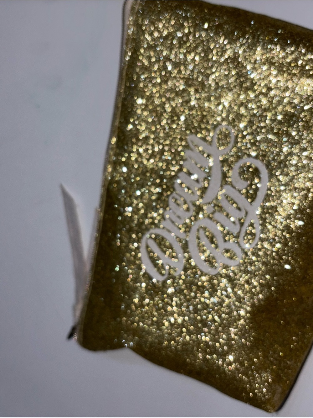 Gold Glitter 'Dream Big' Zip Pouch - Women Accessories